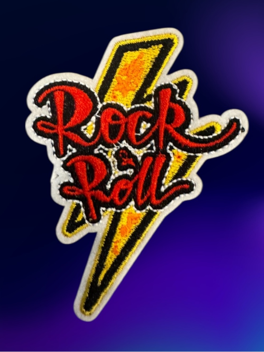 $4 Add-on 🆕Rock Roll Lightning Patch - Red and Yellow Embroidered
